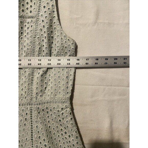 Ann Taylor Eyelet Fit & Flare Dress Mint Green Womens Size 2 Petite Sleeveless - Picture 3 of 5